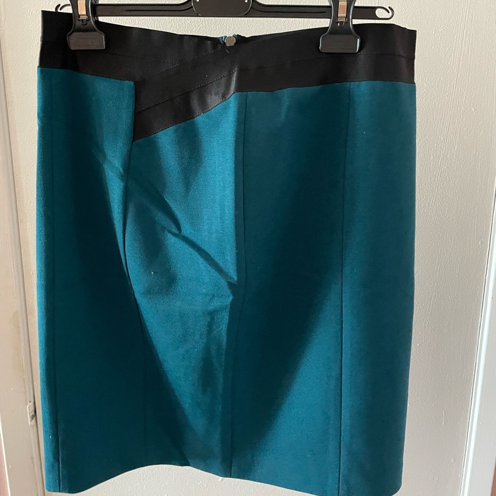 Teal midi skirt